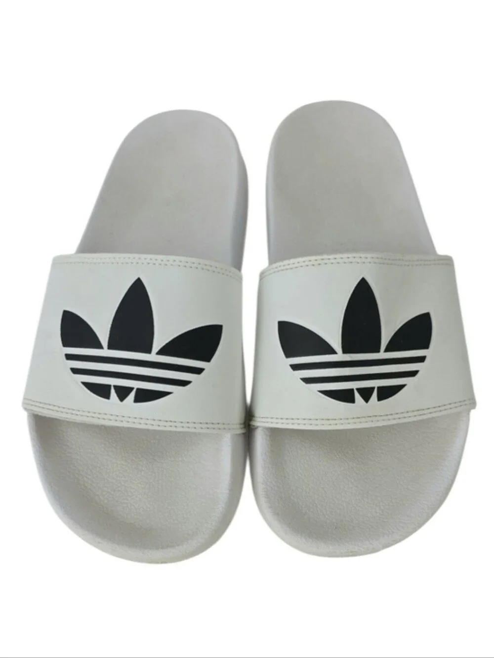 Adidas Adilette Lite Slides Mens Size 8 White Trefoil Sandals Slip On Comfort‎
